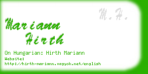 mariann hirth business card